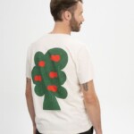 T-Shirt Sadhil Print Artist Edition Josha cream melange / succo di mela von MELAWEAR