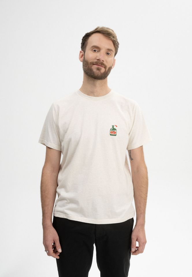 T-Shirt Sadhil Print Artist Edition Josha cream melange / succo di mela von MELAWEAR