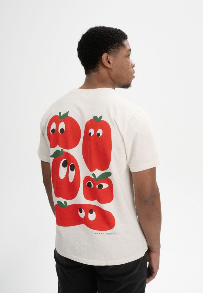 T-Shirt Sadhil Print Artist Edition Josha crean melange / one apple a day von MELAWEAR