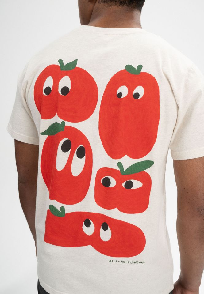 T-Shirt Sadhil Print Artist Edition Josha crean melange / one apple a day von MELAWEAR