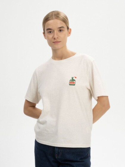 T-Shirt Tanika Print Artist Edition Josha cream melange / succo di mela von MELAWEAR