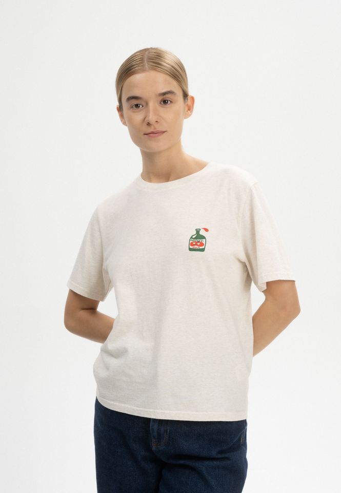T-Shirt Tanika Print Artist Edition Josha cream melange / succo di mela von MELAWEAR