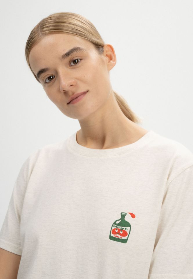T-Shirt Tanika Print Artist Edition Josha cream melange / succo di mela von MELAWEAR