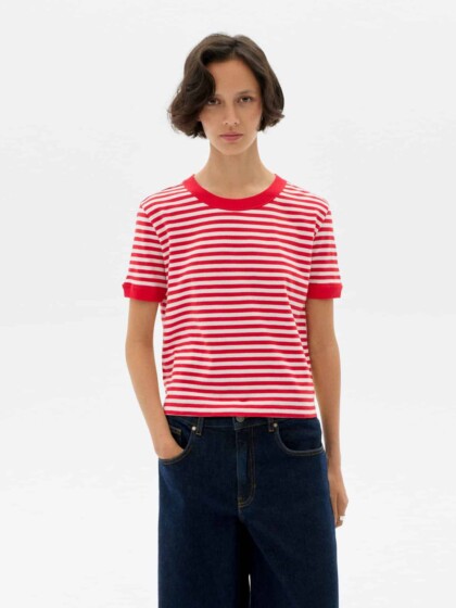 T-Shirt Zowi R Willy Stripes red von Thinking MU