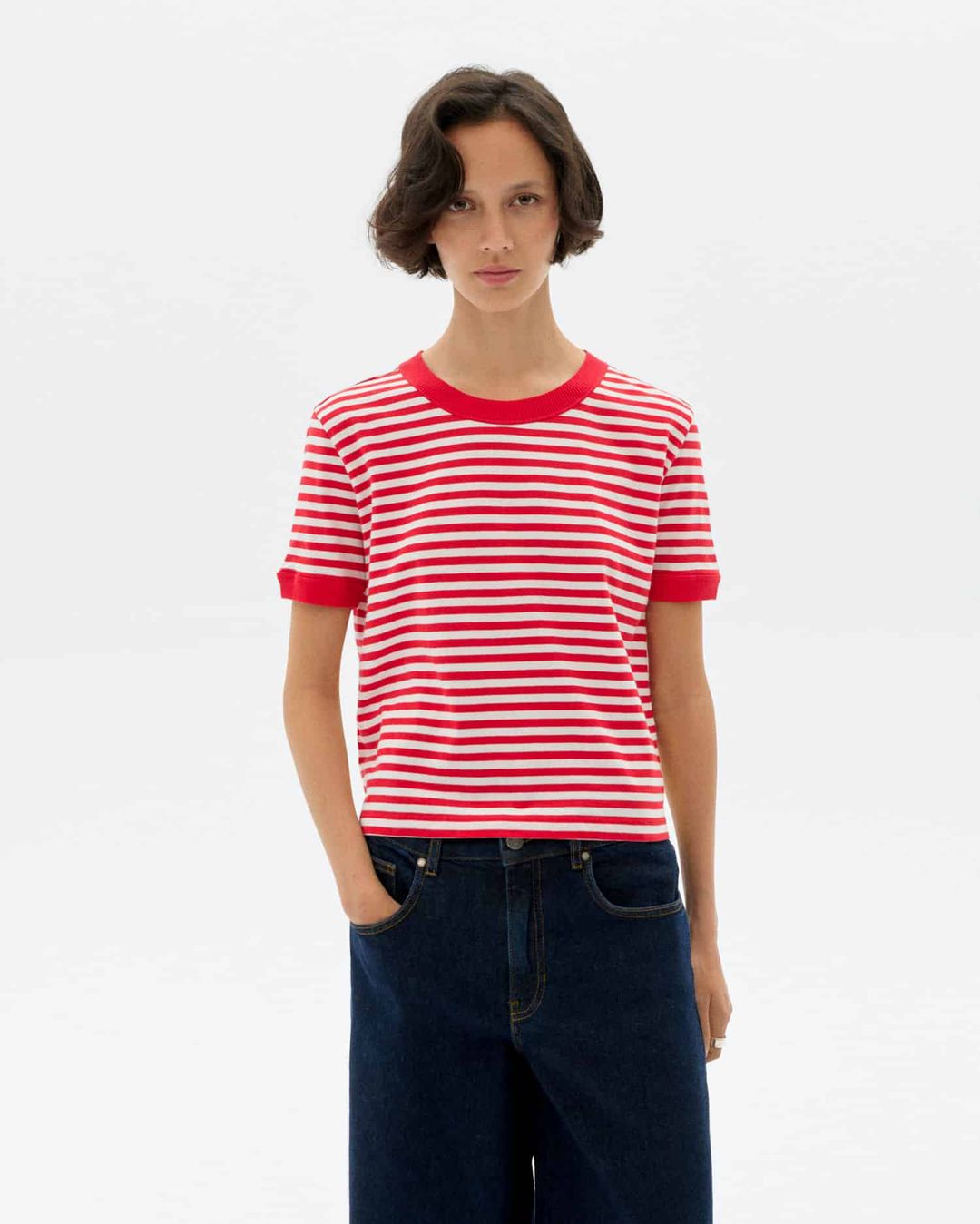 T-Shirt Zowi R Willy Stripes red von Thinking MU