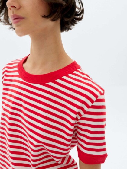 T-Shirt Zowi R Willy Stripes red von Thinking MU