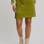Minirock aus Cord golden cypress von Tranquillo