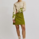 Minirock aus Cord golden cypress von Tranquillo