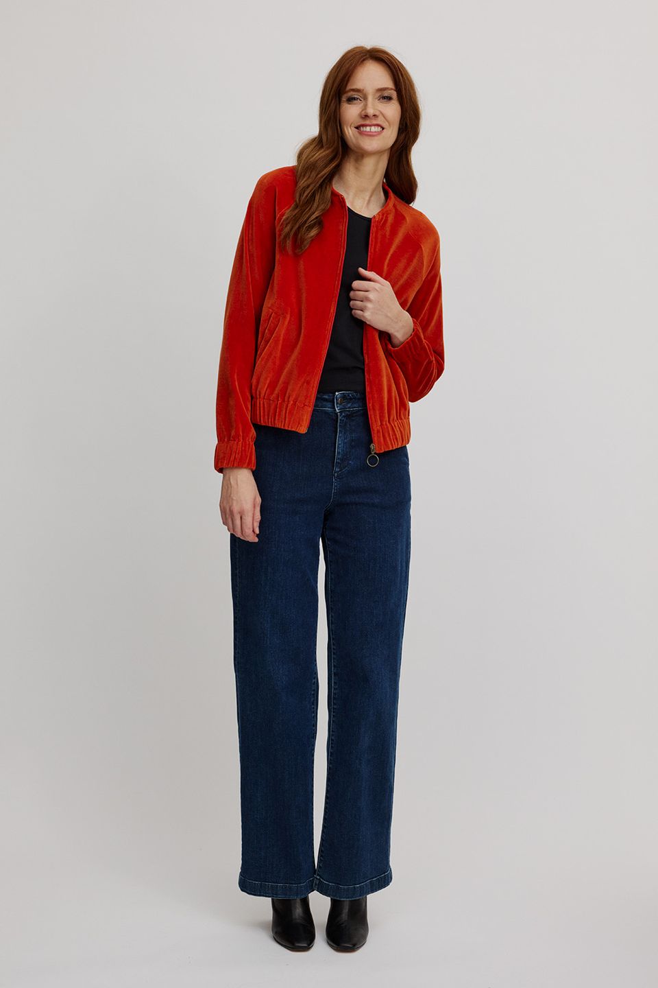 Nicki-Jacke im Collage Stil rooibos von Tranquillo Nicki-Jacke im Collage Stil rooibos von Tranquillo