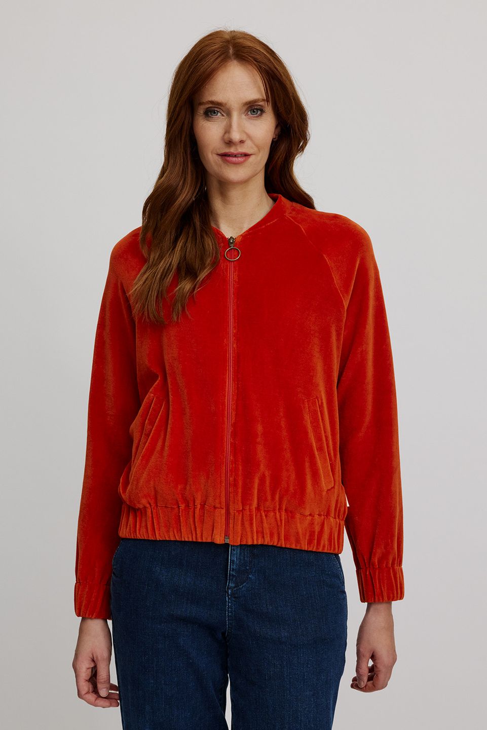 Nicki-Jacke im Collage Stil rooibos von Tranquillo Nicki-Jacke im Collage Stil rooibos von Tranquillo