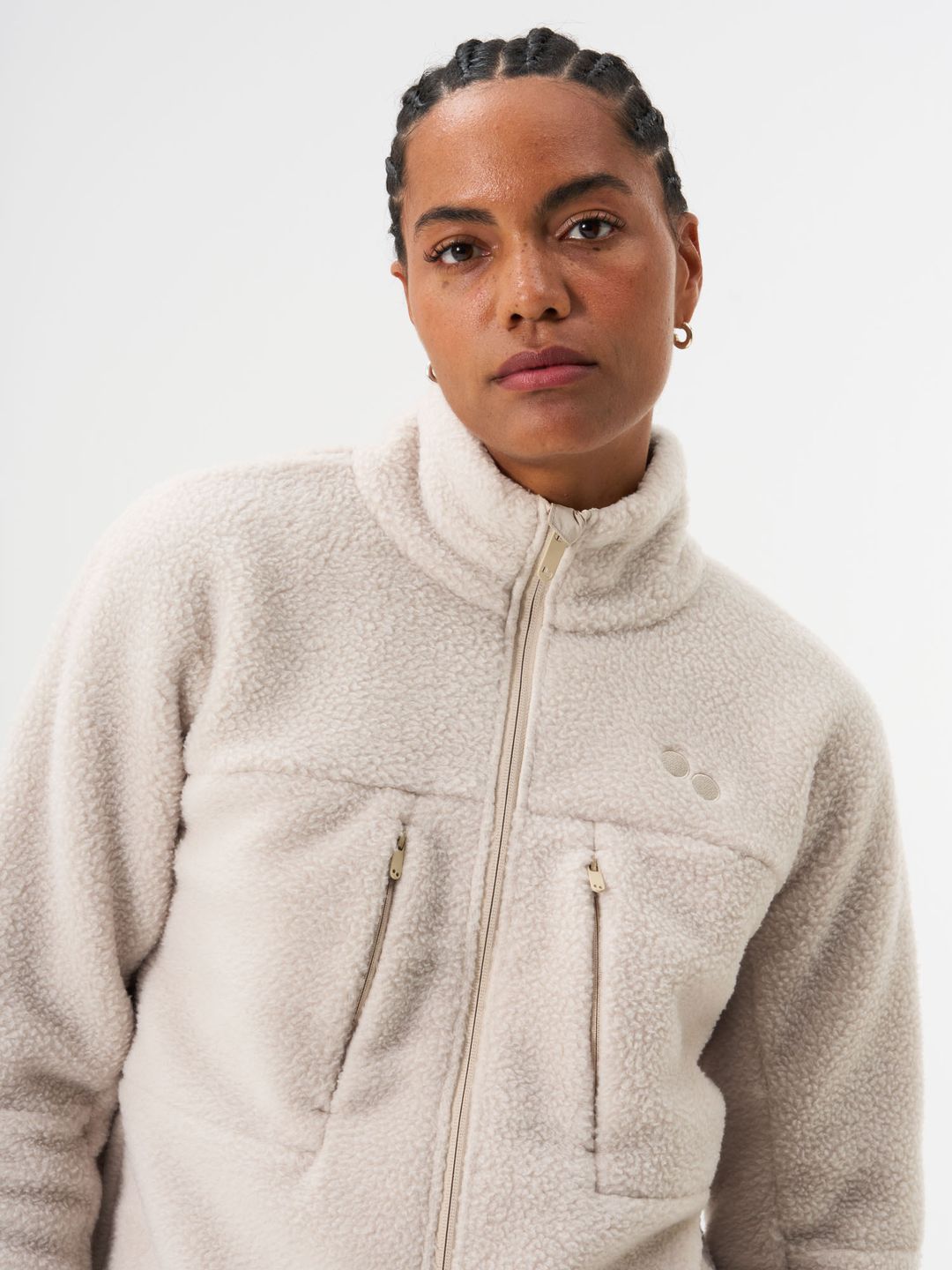 Jacke Fleece W cliff beige von pinqponq