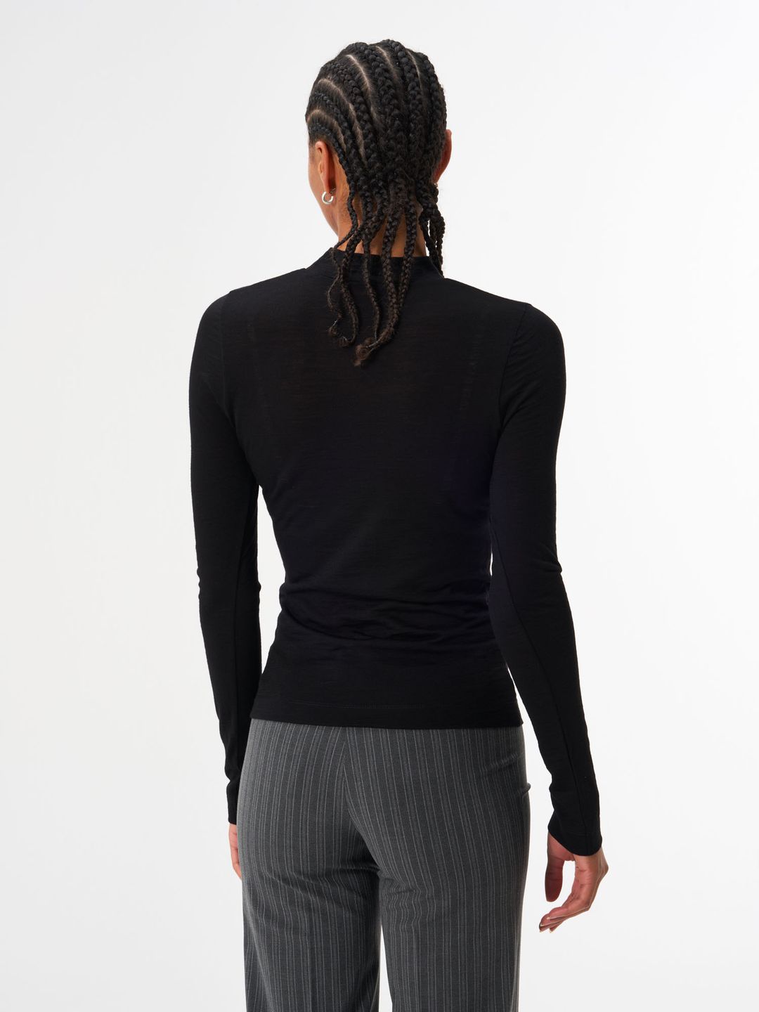 Longsleeve Merino Mockneck sheep black von pinqponq