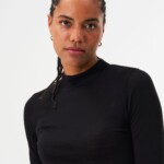Longsleeve Merino Mockneck sheep black von pinqponq