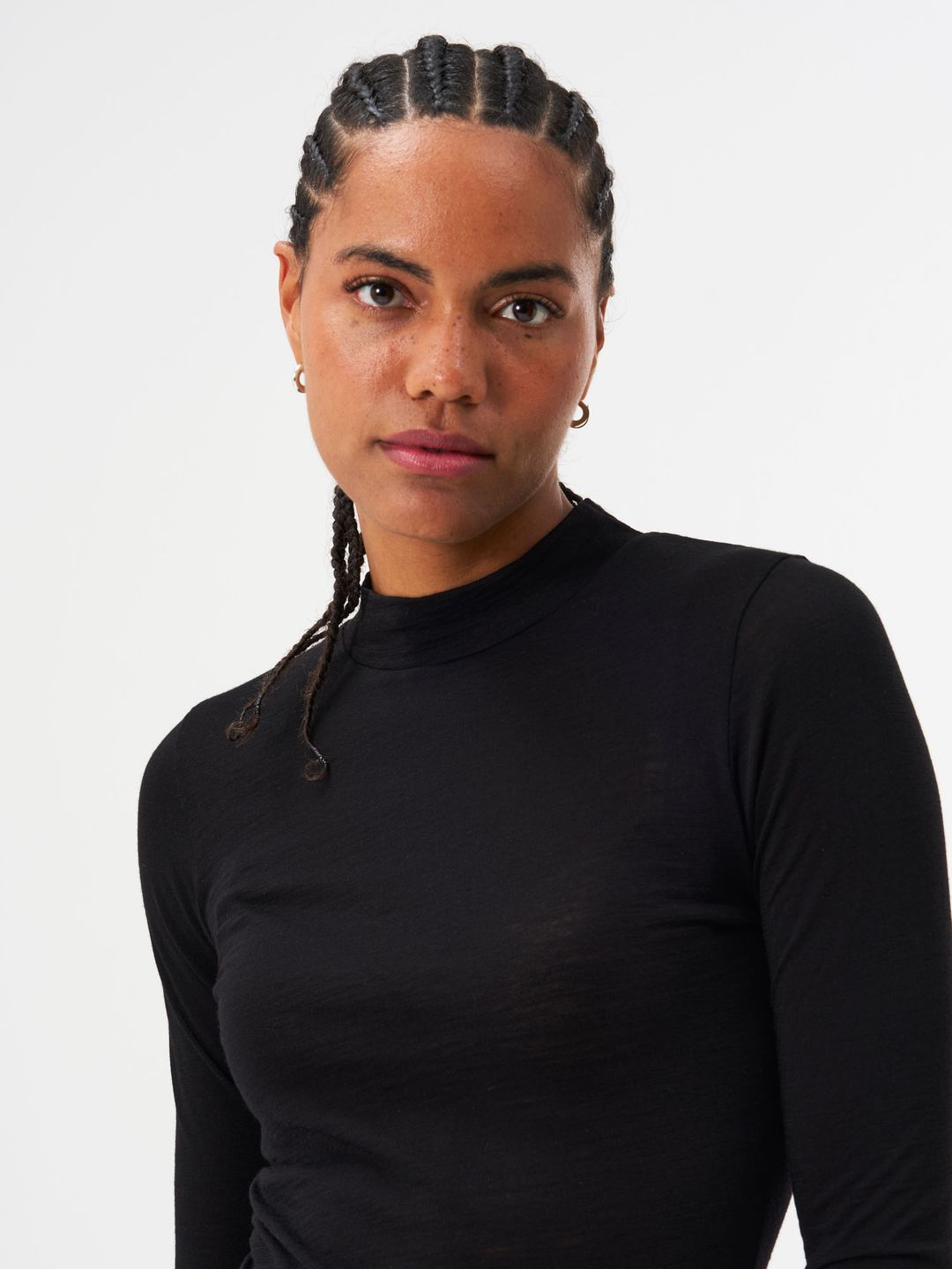 Longsleeve Merino Mockneck sheep black von pinqponq