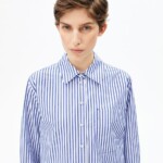 Bluse Langarm Stripe Loose white-dynamo blue von Armedangels