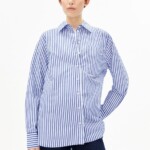 Bluse Langarm Stripe Loose white-dynamo blue von Armedangels