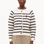 Cardigan Placed Stripe Knit oatmilk-night sky von Armedangels