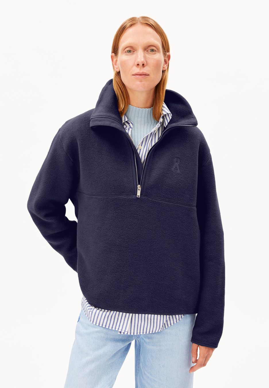 Fleece Haarleenaa Cotton tinted navy von Armedangels