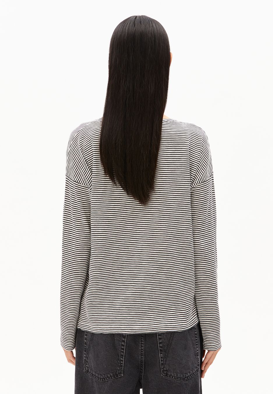 Longsleeve Xianaa Stripes black-oatmilk von Armedangels Longsleeve Xianaa Stripes black-oatmilk von Armedangels