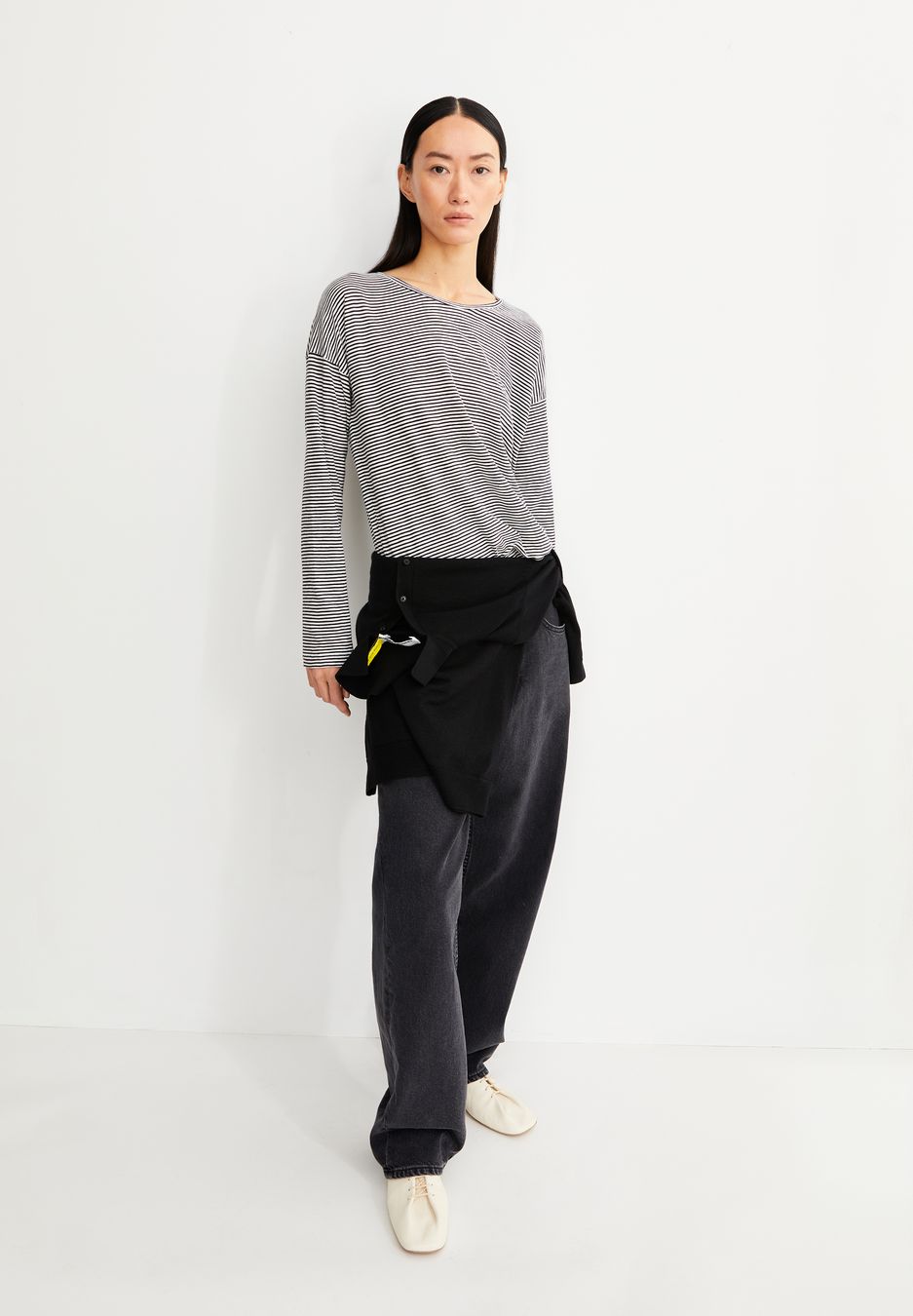 Longsleeve Xianaa Stripes black-oatmilk von Armedangels Longsleeve Xianaa Stripes black-oatmilk von Armedangels