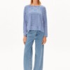 Longsleeve Xianaa Stripes oatmilk-dynamo blue von Armedangels