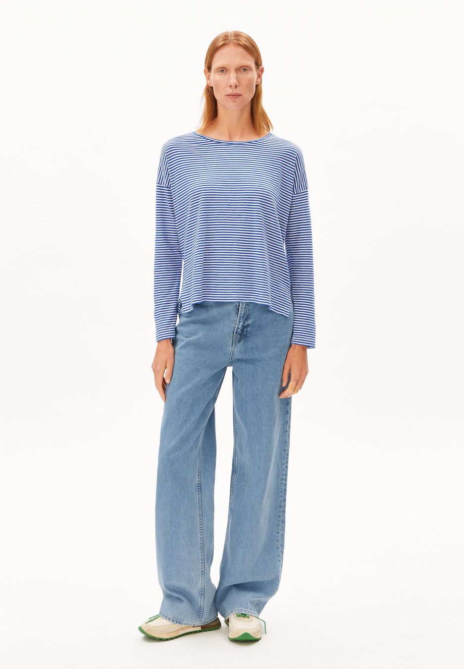 Longsleeve Xianaa Stripes oatmilk-dynamo blue von Armedangels Longsleeve Xianaa Stripes oatmilk-dynamo blue von Armedangels