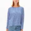 Longsleeve Xianaa Stripes oatmilk-dynamo blue von Armedangels