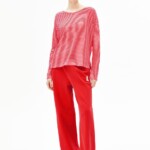 Longsleeve Xianaa Stripes pink mist-mars red von Armedangels Longsleeve Xianaa Stripes pink mist-mars red von Armedangels