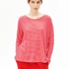 Longsleeve Xianaa Stripes pink mist-mars red von Armedangels