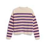 Strickpullover Merinaa Stripes oatmilk-mars red-dynamo blue von Armedangels