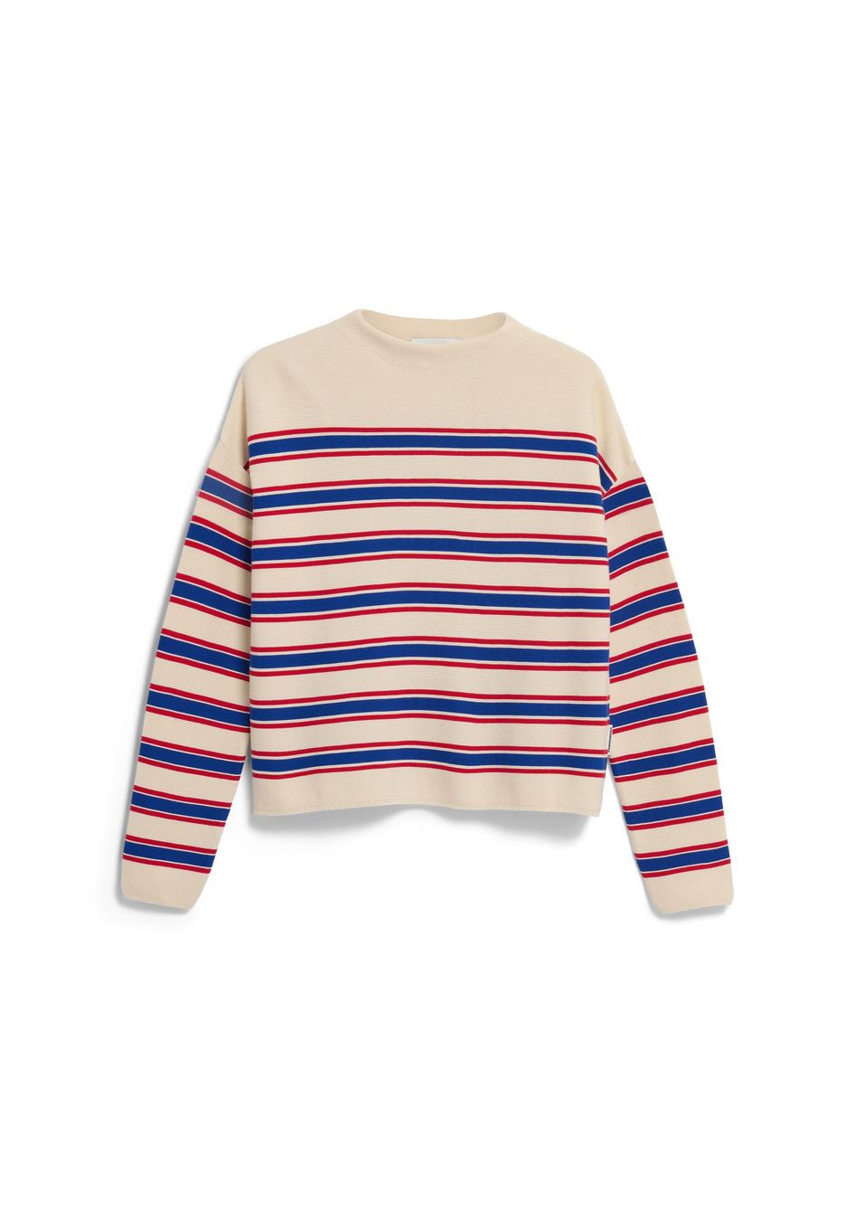 Strickpullover Merinaa Stripes oatmilk-mars red-dynamo blue von Armedangels