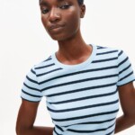 T-Shirt Kardaa Stripes blue glow-tinted navy von Armedangels