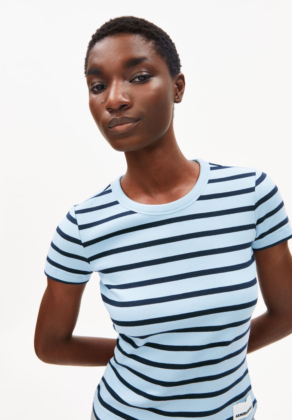 T-Shirt Kardaa Stripes blue glow-tinted navy von Armedangels