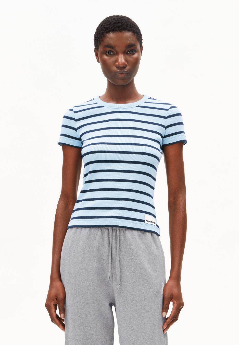 T-Shirt Kardaa Stripes blue glow-tinted navy von Armedangels