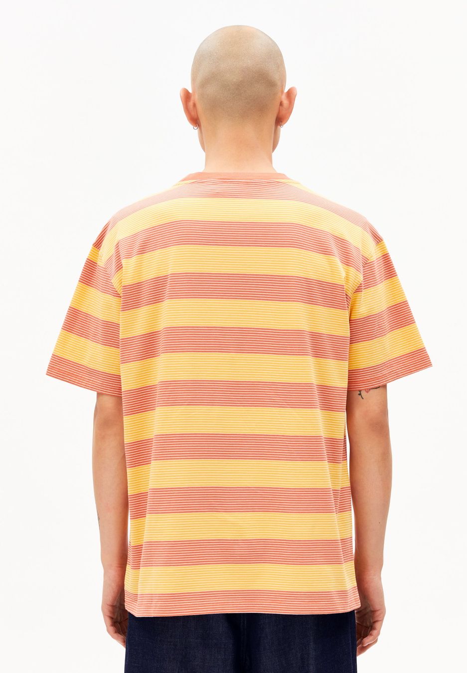 T-Shirt Maarkos Multi Stripes sunflower-tabasco red von Armedangels