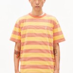 T-Shirt Maarkos Multi Stripes sunflower-tabasco red von Armedangels