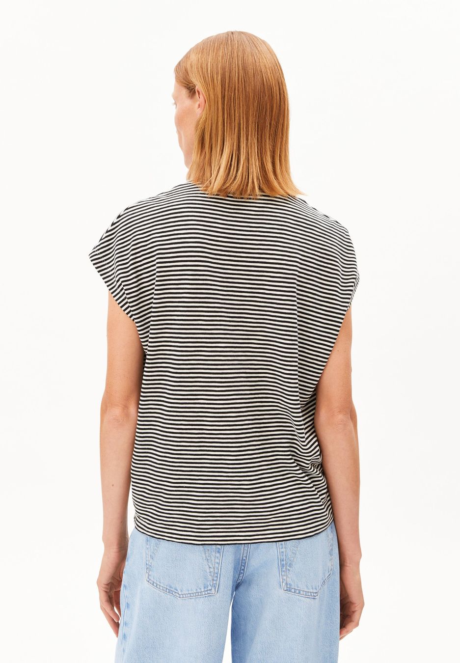 T-Shirt Slub Jersey Stripe black-oatmilk von Armedangels