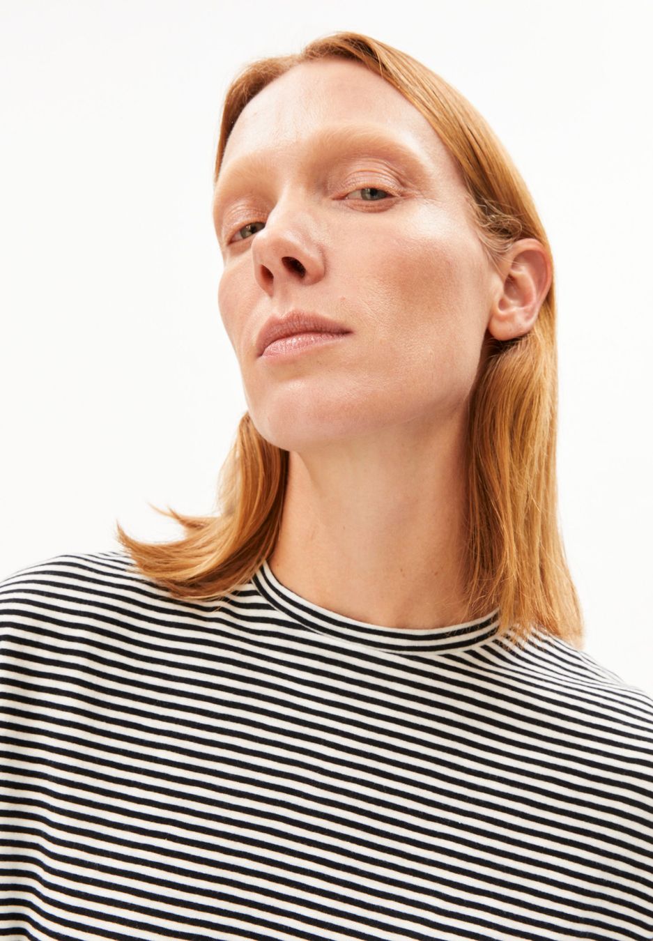 T-Shirt Slub Jersey Stripe black-oatmilk von Armedangels