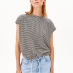 T-Shirt Slub Jersey Stripe black-oatmilk von Armedangels