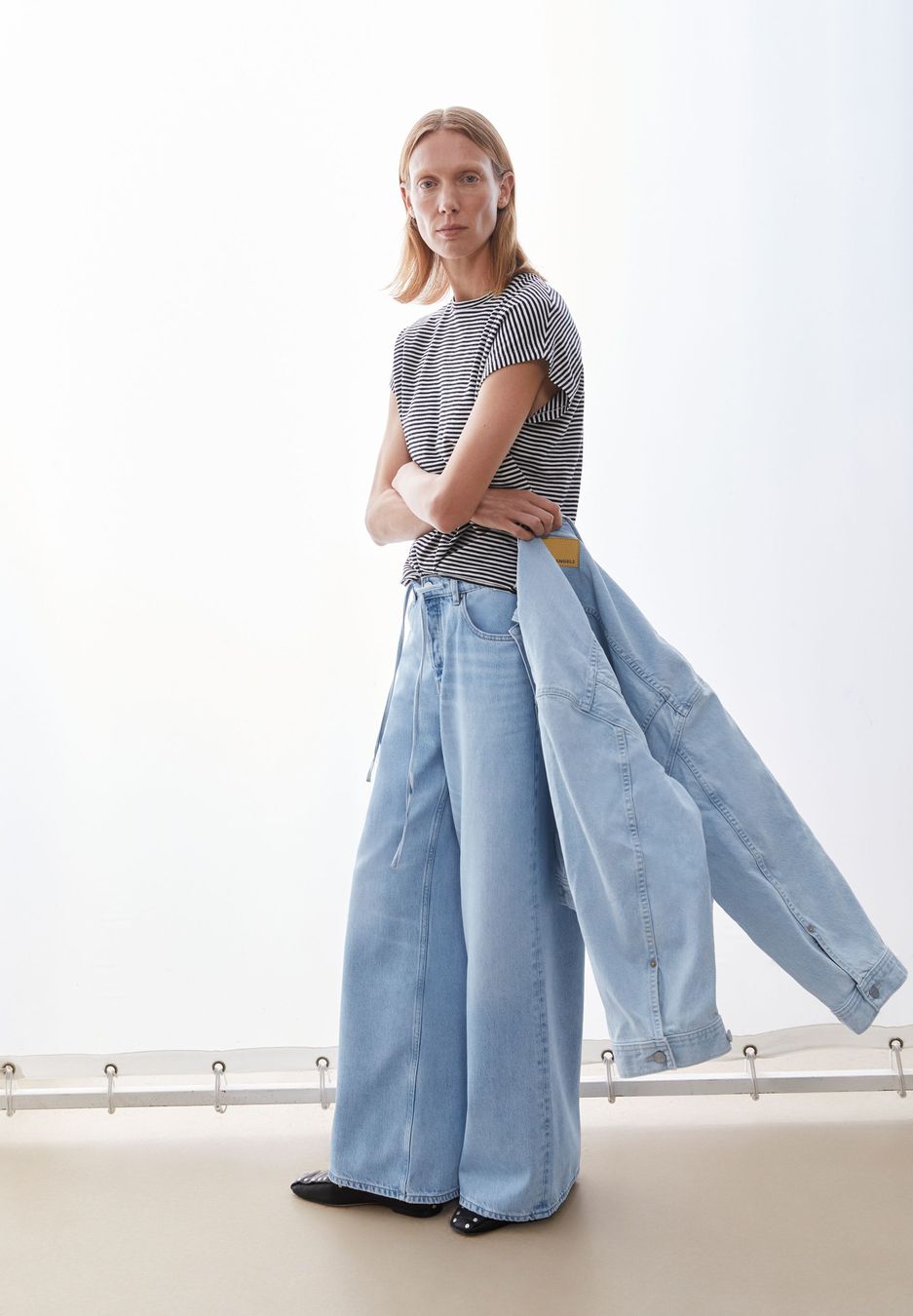 T-Shirt Slub Jersey Stripe black-oatmilk von Armedangels