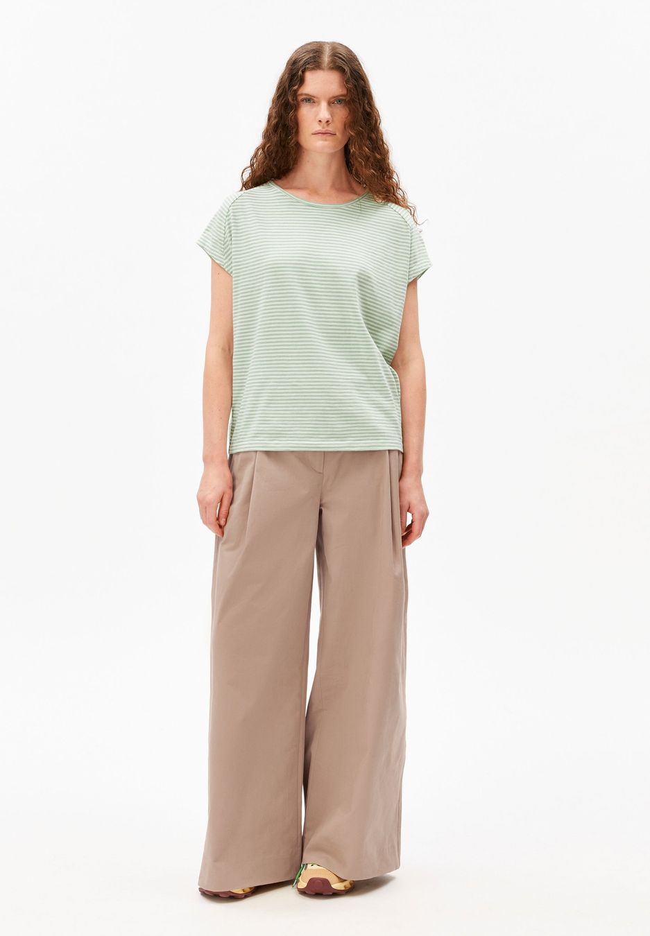 T-Shirt Slub Jersey Stripe oatmilk-foam von Armedangels