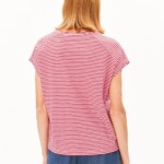 T-Shirt Slub Jersey Stripe pink mist-mars red von Armedangels