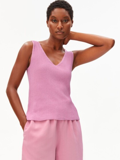 Top Linen Blend Knit washed berry von Armedangels