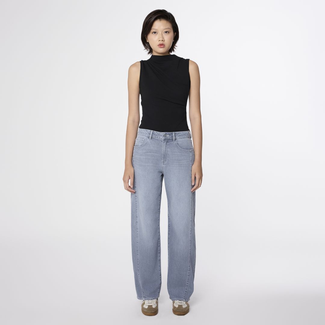 Jeans Ash Barrel Leg Minimal Stretch - Cutline slate grey von DAWN
