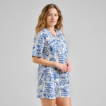 Bluse Torup Ocean Squares rainy day von Dedicated.