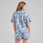 Bluse Torup Ocean Squares rainy day von Dedicated.