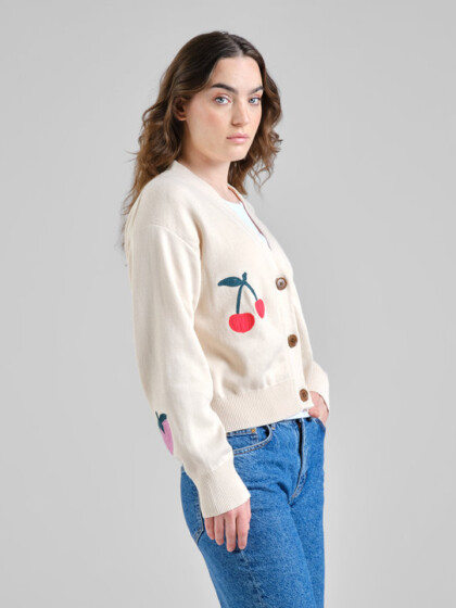 Cardigan Kanan Application Berries whitecap gray von Dedicated.