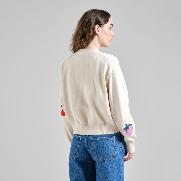 Cardigan Kanan Application Berries whitecap gray von Dedicated.