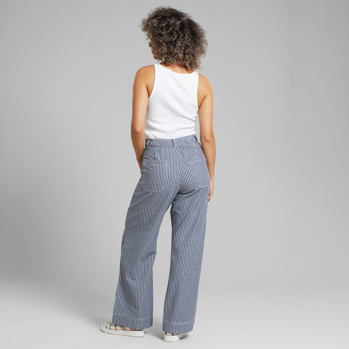 Hose Workwear Vara Work Stripe blue von Dedicated.