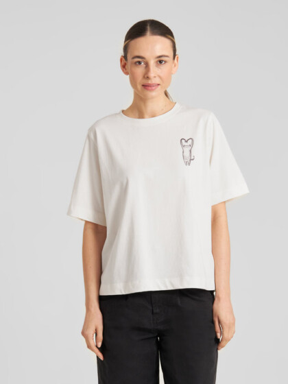 T-shirt Vadstena Heart Cat whisper white von Dedicated.
